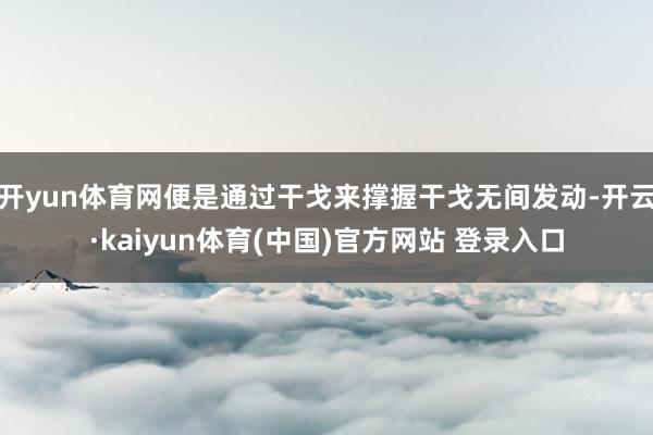 开yun体育网便是通过干戈来撑握干戈无间发动-开云·kaiyun体育(中国)官方网站 登录入口