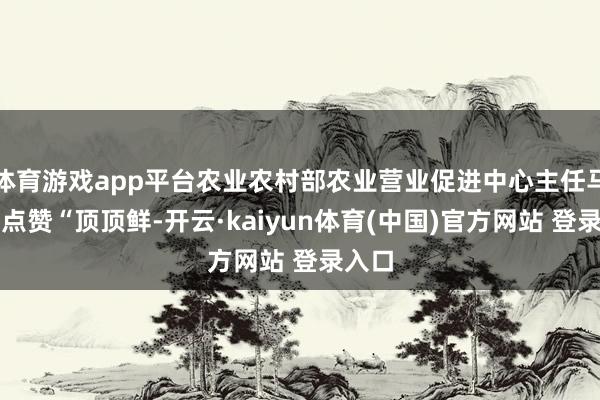 体育游戏app平台农业农村部农业营业促进中心主任马洪涛点赞“顶顶鲜-开云·kaiyun体育(中国)官方网站 登录入口