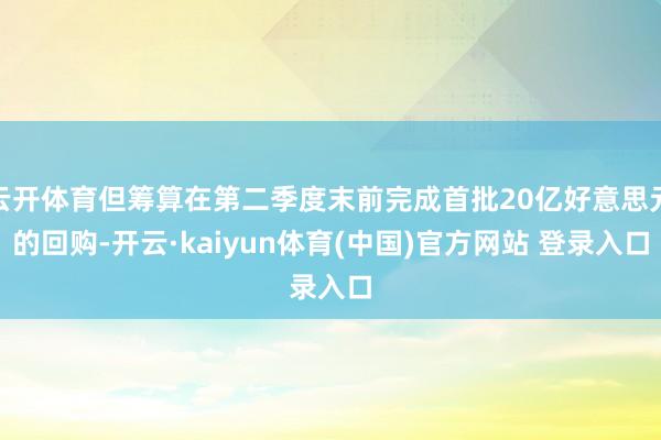 云开体育但筹算在第二季度末前完成首批20亿好意思元的回购-开云·kaiyun体育(中国)官方网站 登录入口