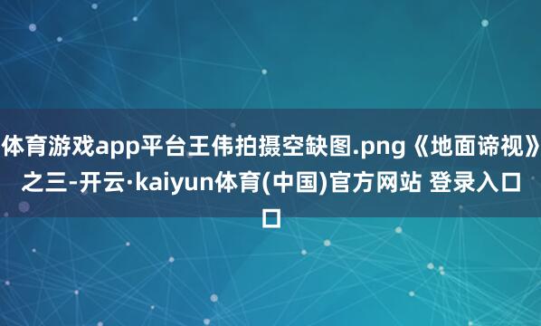 体育游戏app平台王伟拍摄空缺图.png《地面谛视》之三-开云·kaiyun体育(中国)官方网站 登录入口