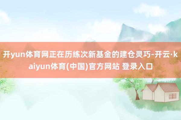 开yun体育网正在历练次新基金的建仓灵巧-开云·kaiyun体育(中国)官方网站 登录入口