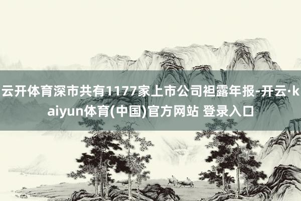 云开体育深市共有1177家上市公司袒露年报-开云·kaiyun体育(中国)官方网站 登录入口