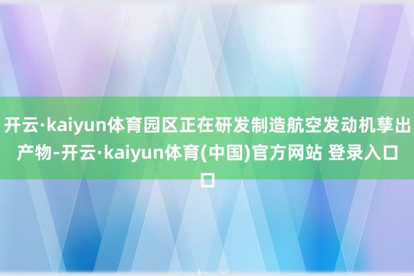 开云·kaiyun体育园区正在研发制造航空发动机孳出产物-开云·kaiyun体育(中国)官方网站 登录入口