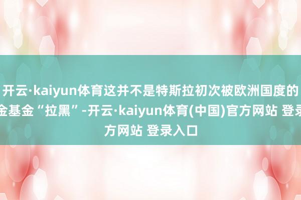 开云·kaiyun体育这并不是特斯拉初次被欧洲国度的待业金基金“拉黑”-开云·kaiyun体育(中国)官方网站 登录入口