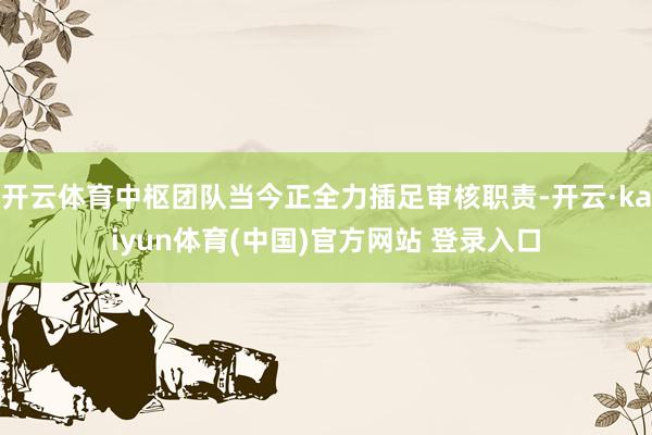 开云体育中枢团队当今正全力插足审核职责-开云·kaiyun体育(中国)官方网站 登录入口